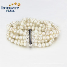 Freshwater Pearl Bracelet 5mm a+ Potato 5 Strands Fashion Pearl Bracelet Jewelry